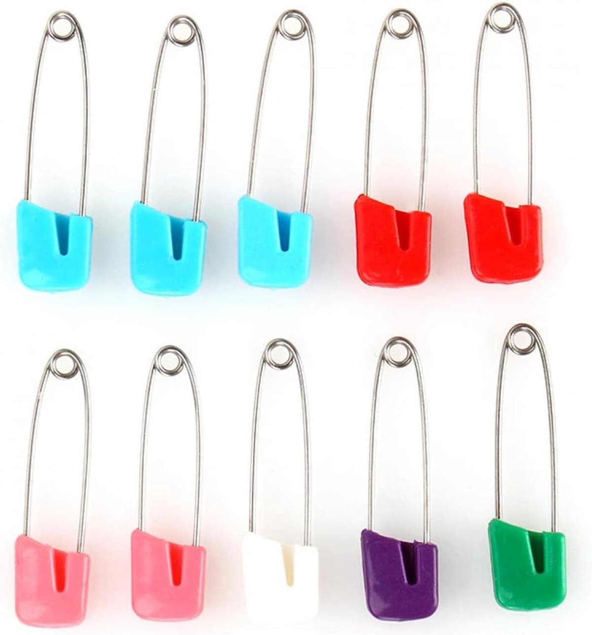 Multicolor veiligheidsspelden, 10st ambachtelijke naaien veiligheidsspelden Hold Locking Baby Kids jurk doek luier luier, kleur multifunctionele baby veiligheidsspeld — afbeelding 1