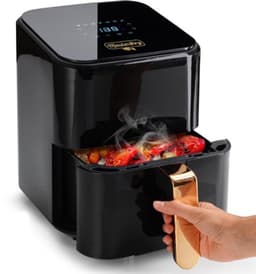 Gezonde luchtfriteuse olievrij supercompact, grote capaciteit 7 menu's functie oven: braden en gebak energiebesparing airfrying in elegant design eenvoudige reiniging 99 € 013900141 — thumbnail 1