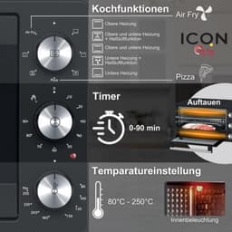 20L minioven met airfryfunctie - Heteluchtoven met 5 programma's - 1500W — thumbnail 3