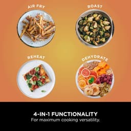 Airfryer 4,7 liter 2000W met 4 functies heteluchtfriteuse grillen opwarmen en drogen zwart met antiaanbaklaag — thumbnail 3