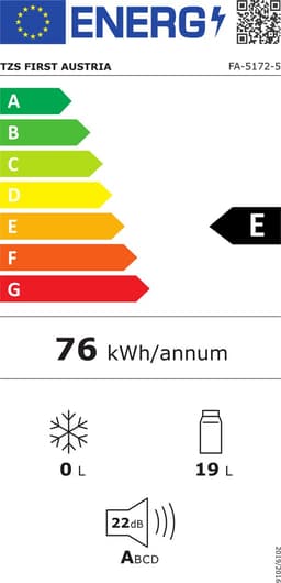 TZS First Austria Mini-koelkast 20L, Stil 22dB(A), met Afsluitbare Deur — thumbnail 2