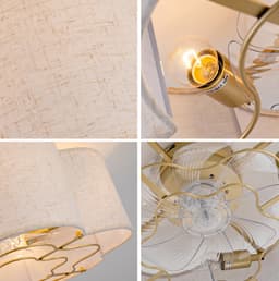 Plafondventilator Met Verlichting 50 Cm Koperkleur Bloemvorm Met Appbediening En Afstandsbediening 6 Snelheden Omkeerbaar — thumbnail 4