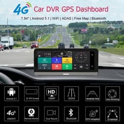 Dashcam voor Auto - 7.84" 4G Android Dashcam – GPS Navigatie, 1080P Full HD, Achteruitrijcamera, Dual Lens, ADAS Rijhulp, WiFi, Bluetooth, Parkeermodus, Loop Recording - Zwart — thumbnail 3