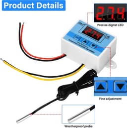 Digitale Temperatuurregelaar,Thermostaat met Verwarming en Koeling,AC220V Digitaal Thermostaat met NTC-sensor voor Homebrewing,Vergister,Kas Terrarium — thumbnail 4