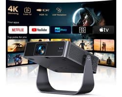 Beamer Mini-Beamer 4K - 1080p Full HD Resolutie - LCD - WiFi6 Bluetooth - Thuisbioscoop Projector