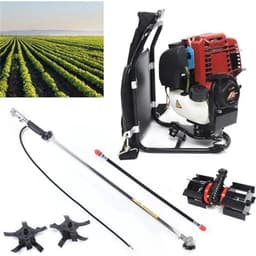 Benzine Grastrimmer - Grasmaaier - Bosmaaier - Kantenmaaier - Tuingereedschap - 35.4CC - 4-Takt 1KW, 4500-8500RPM – Rugzakmodel in Zwart/Rood — thumbnail 3