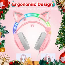 VHV - Gaming headsets met Microfoon - Kattenoor Headphones - Koptelefoon - Hoofdtelefoon met kabel - Noise Cancelling Microfoon - Surround Sound - RGB Verlichting - PC, Laptop, PS4, PS5, Xbox, Switch — thumbnail 2