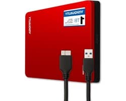 Externe Harde Schijf - Draagbare Opslag - Snelle Data Overdracht - Plug en Play - 1TB Capaciteit - Rood