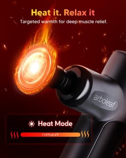 Massage Gun met Warmtefunctie, 4 Massagekoppen, 5 Snelheden, Stil en Oplaadbaar via USB-C, 3200 RPM — thumbnail 3