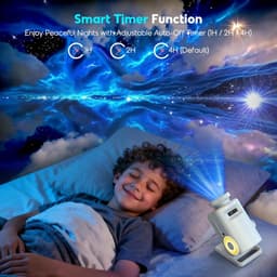 Anysun 3D-sterrenstelsel projector, 60 dynamische thema's, sterrenstelsel en mist, bluetooth-luidspreker, afstandsbediening, Aurora-nachtlampje, voor slaapkamer, kinderen, volwassenen, feestjes — thumbnail 4