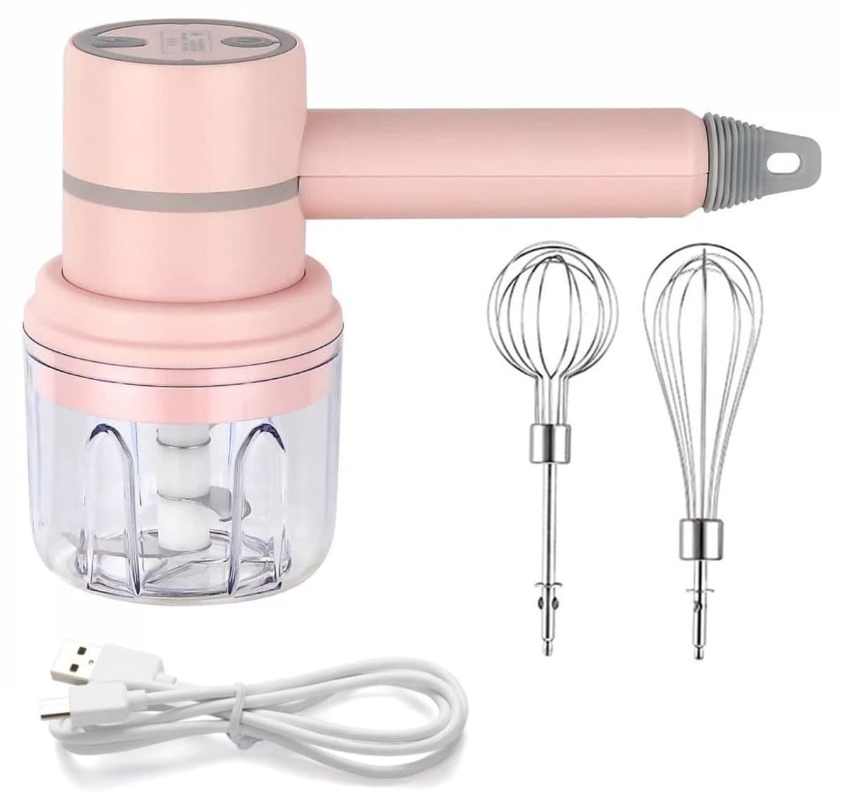 Blender-garde-2-in-1 draadloze elektrische blender, draagbare multifunctionele keukenmachine, kan worden gebruikt om eieren te mixen, slagroom te kloppen, knoflook te hakken, enz — afbeelding 1