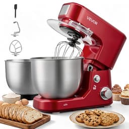 VEVOR Elektrische Kneedmachine 5 + 4 L 1000 W voor Deeg, Koekjesdeeg en Crème, met 2 Stapelbare SUS304 Kommen, Kantelbare Kop, Spatbescherming, Antislipvoetjes en Accessoireset — thumbnail 1