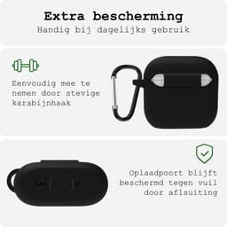 Case - Geschikt voor Apple AirPods 5 - Siliconen Hoes met Clip - Silicone Hoesje Cover - Zwart — thumbnail 5
