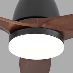 DESMIU Plafondventilator – 42 Inch Met Verlichting – 107 Cm – Hout En Metaal – Zwart Donker Walnoot – Omkeerbare Luchtstroom — thumbnail 2