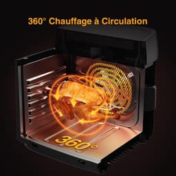 12 liter heteluchtfriteuse, 12-in-1 heteluchtfriteuse met 8 accessoires, oven, grill, droogautomaat, 1800 W Air Fryer zonder olie met 2 grote kijkvensters, 80-200 °C, zwart — thumbnail 3