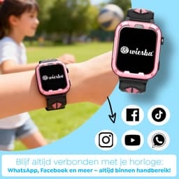 Wiesba WB40 - smartwatch kinderen - gps horloge kind - kinderhorloge bellen - gps tracker kinderhorloge - kinderhorloge met gps - kinderhorloge - Roze — thumbnail 5