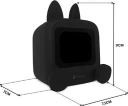 Wedjis Retro Mili-TV – Digitale Klok & Bluetooth Speaker – Smart display – Kunststof – Dimbaar scherm – Gadgets mannen – Zwart — thumbnail 2