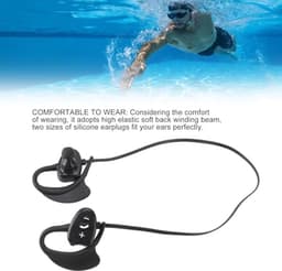 Swimming Headphones, Wireless Bluetooth Underwater Waterproof Headphones, Open Earphones with Voice Assistant, Sports Headphones for Running, Cycling, Hiking (BLACK) — thumbnail 3