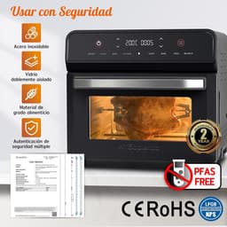 XXL Heteluchtfriteuse met Digitaal Touchscreen - Multifunctionele Mini-Oven 24L met 8 Kookprogramma's — thumbnail 4