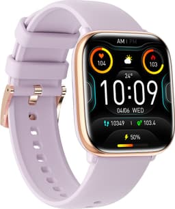 Evy24 Smartwatch - Premium Smartwatch - Sporthorloge - Smartwatch Heren en Dames - BT Bellen - Activity Tracker - Gezondheidsmonitor - Stappenteller - Siliconen en Rvs band - Paars — thumbnail 2