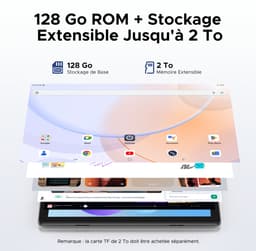 Doogee U10 - Tablet - 16GB RAM+ 128GB ROM (2TB TF) - 10,1 inch - Face ID - 5060 mAh - Android 15.0 - WiFi 6 - Met toetsenbord Mouse - Grijs — thumbnail 3
