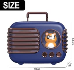 JeiibrZui Bluetooth Luidspreker - Draagbare Mini Speaker - Waterdicht 400 mAh Batterij 5 Uur Speelduur - 1 stuks - Retro Design Blauw — thumbnail 3