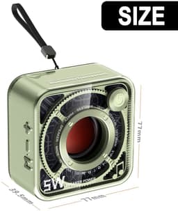 JeiibrZui Bluetooth Luidspreker - Draagbare Mini Speaker - 5 W Geluidskwaliteit - 4 Uur Batterijduur - Retro Design - Groen — thumbnail 3
