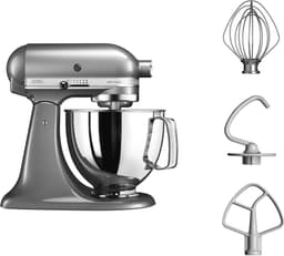 KitchenAid Artisan 5KSM125ECU - Keukenmachine - 4,8L - Contour zilver - 3 menghaken — thumbnail 1