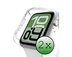 Hoesje - 2 Stuks Geschikt voor Apple Watch SE 3 (40 mm) - Extra Sterk - Siliconen Case Cover - Smartwatch Full Bumper Hoes - Transparant