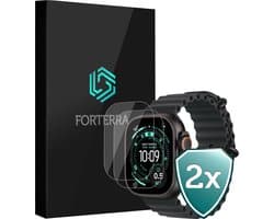 Screenprotector - 2 Stuks Geschikt voor Apple Watch Ultra 3 (49 mm) - Sterk & Shockproof - Tempered Glass - Gehard Glas - Beschermglas Screen Cover - Bescherm Protector voor Smartwatch