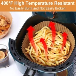 100 Airfryer bakvormen - Ronde bakvormen van 23 cm - Geschikt voor voedsel - BPA-vrij - Antiaanbak Airfryer pannen - Gemakkelijk schoon te maken - Geschikt voor Airfryers van 3-8 liter — thumbnail 4