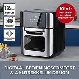 Digitale Heteluchtfriteuse XXL - 12L RVS Oven met Timer en Touchdisplay — thumbnail 3