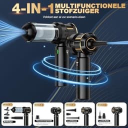 Draadloze Handstofzuiger 4-in-1 Mini Auto Stofzuiger Stofblazer 25.000 Pa Krachtige Zuigkracht Borstelloze Motor 6000mAh Batterij 1-touch Legen EVA-tas voor Auto en Thuis — thumbnail 3