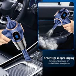 Kruimeldief - Draadloze stofzuiger - Auto stofzuiger - Deep clean - Herbruikbaar HEPA filter - Blauw — thumbnail 2