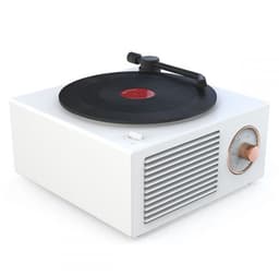 JeiibrZui Vintage Bluetooth-Luidspreker - Mini-Platenspeler - Compact Formaat Krachtig Geluid 5 Watt - 1 Stuk - Retro Cadeau Voor Meisjes Wit — thumbnail 1