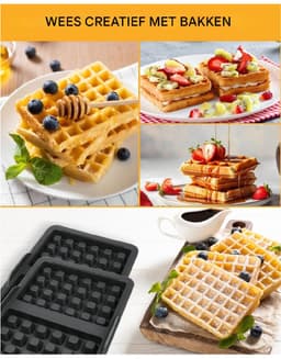 EXCITAT Siliconen wafelijzer - 2-pack - Geschikt voor Ninja Air Fryer wafelliners - Geschikt voor Ninja Air Fryer accessoires - Geschikt voor Ninja AF400EU, AF451EU en AF500EU — thumbnail 5