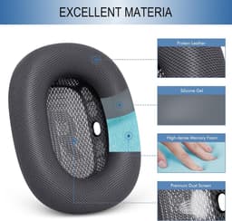 Geschikt voor Vervangende oorhoesjes voor Apple AirPods Max - Geupgradeerde oorhoesjes - Magnetische oorhoesjes voor AirPods Max (Deep Space Grey) — thumbnail 5