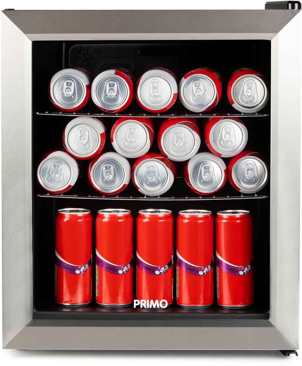 PRIMO PR194BC Drankkoelkast - Minibar - Mini Koelkast - Glazen deur - 46L - C - Zwart — afbeelding 1