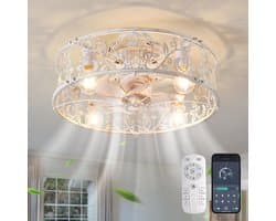 Equivera Plafonniere met Ventilator - Plafondventilator - Met Afstandsbediening - Wit - Plafondventilator Slaapkamer - 4 Lichten - Plafonniere — afbeelding 1