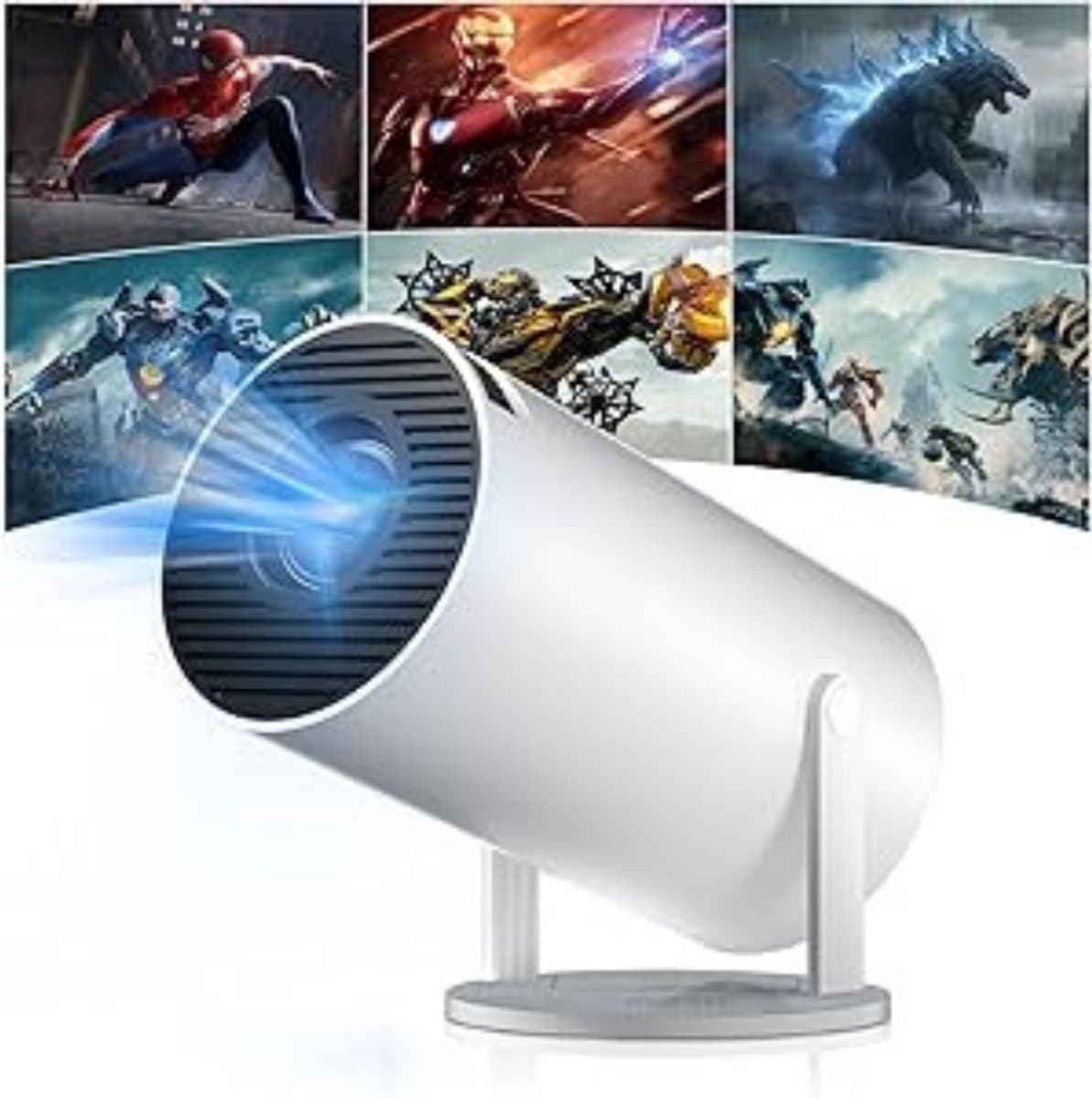 SCH® Draagbare beamer - Beamer - Projector - Mini Beamer - Wit - 11cm x 11cm x 17cm — afbeelding 1