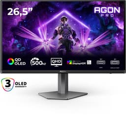AOC AGON PRO AG276QKD2 - QHD QD-OLED Gaming Monitor - 500hz - HDR500 - HDMI 2.1 - DP 2.1 - 27 inch — thumbnail 1