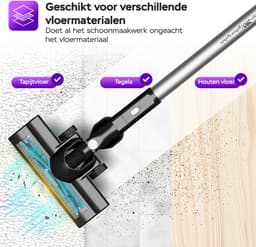 TurboTronic VS280 Cyclonic - 2-in-1 draadloze Steelstofzuiger met kruimeldief – hoge zuigkracht - 2 snelheden - 2200 mAH accu - 180W - extra accessoires - Zwart — thumbnail 5