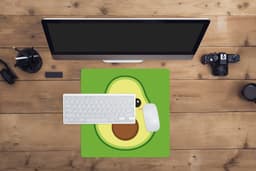 Muismat XXL 40x40 cm - Bureau onderlegger - Bureau mat Avocado - Groen - Speels - Bureaumat - Gaming mousepad xl - Bureaulegger groot - Computer deskmat — thumbnail 4