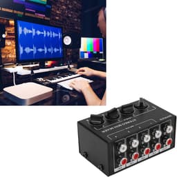 Mini Passieve Stereo Audiomixer - 4 Kanaals RCA Mixer voor Computer, Telefoon, en Tablet — thumbnail 3