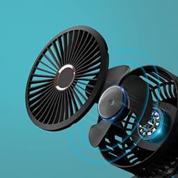 Mini USB Ventilator 5000mAh - Draaibaar en Stil Tafelventilator voor Kantoor — thumbnail 4