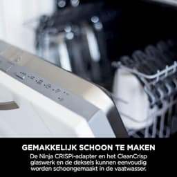 Draagbare Airfryer 3.8 L, 4-in-1 Functies: Airfry, Roosteren, Warmhouden, Compact Ontwerp met 2 Afneembare Glazen Schalen & Deksels — thumbnail 4
