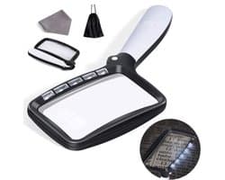 Inklapbare leesloep met 5 dimbare LED's - Groot vergrootglas 3x voor lezen en hobby's