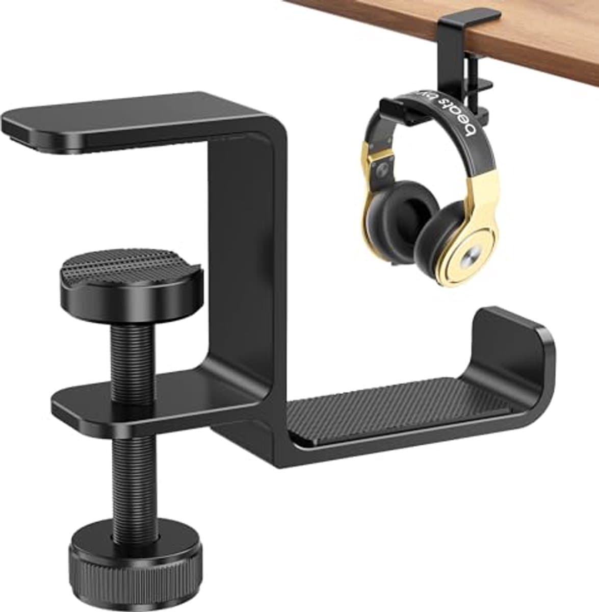 Hoofdtelefoon Hanger voor Onder Bureau - Ruimtebesparende Aluminium Hoofdtelefoonstandaard — afbeelding 1
