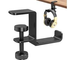 Hoofdtelefoon Hanger voor Onder Bureau - Ruimtebesparende Aluminium Hoofdtelefoonstandaard
