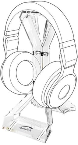 Acryl Headset Standard met Antislip en Kabelbescherming - Transparante Oplossing voor je Bureau — thumbnail 2